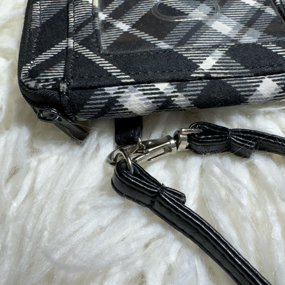 Thirty-One Timeless Wristlet Black Plaid Multi-Pocket Clutch - Picture 4 of 8